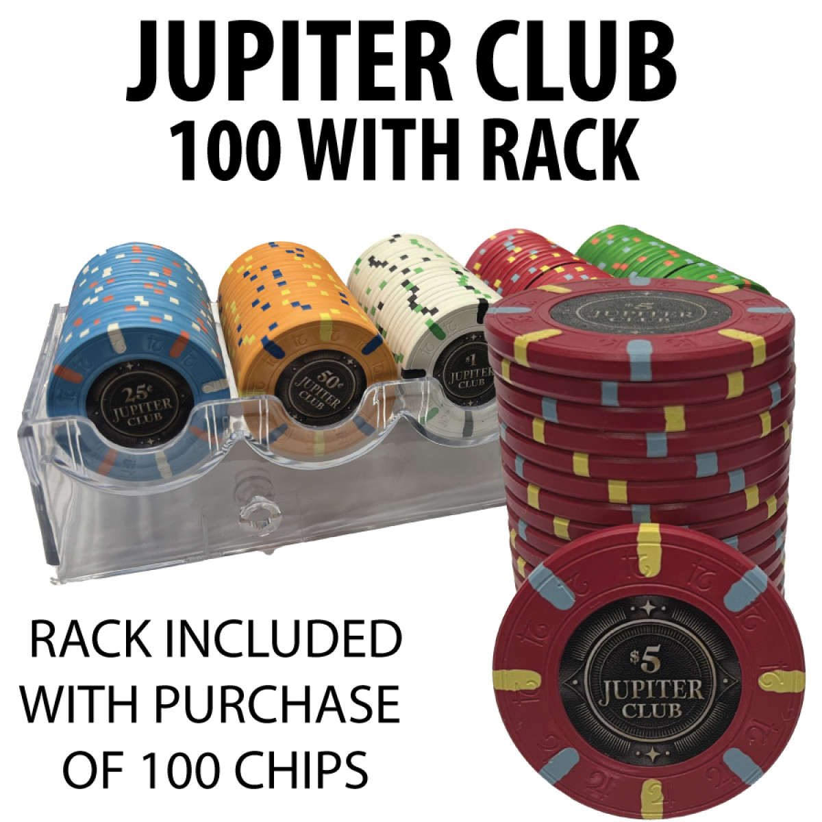 Jupiter 43mm True Clay Poker Chips | New | Straight Poker Supplies