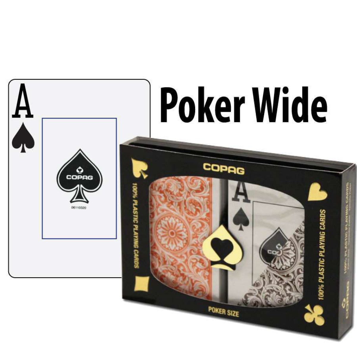 COPAG 1546 Plastic Playing Cards Poker Size Regular Index Orange Brown Free Gift 