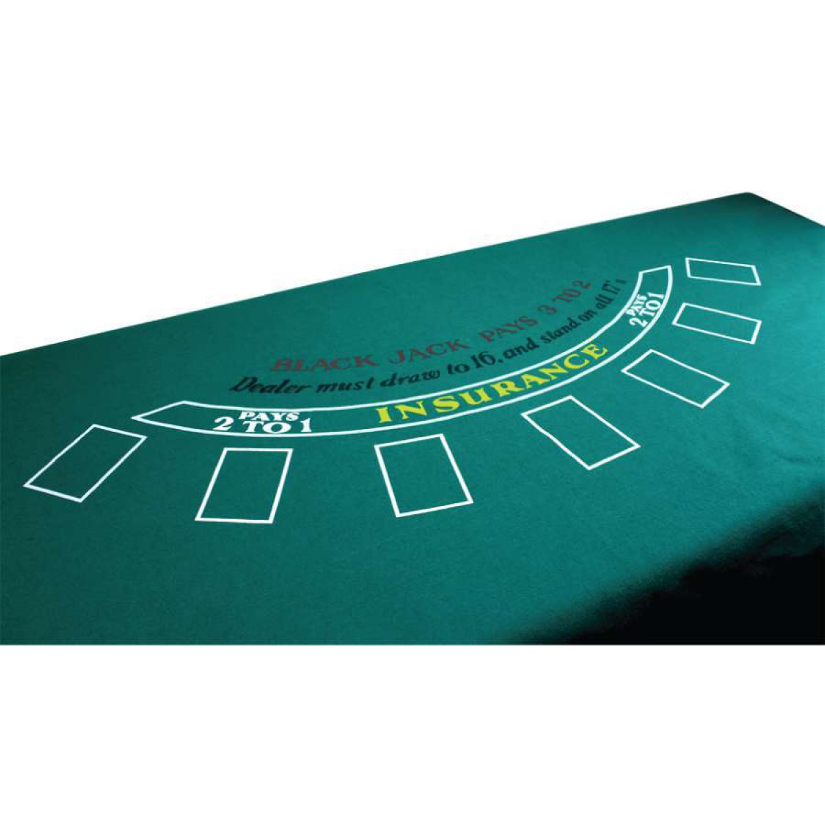 Blackjack Felt Layout Green Straight Poker Supplies