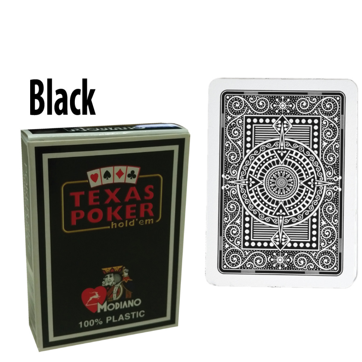 Modiano Poker Card Game 100% Plastic Black 