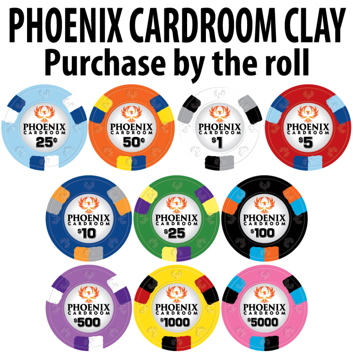 Phoenix Cardroom Clay Poker Chips Straight Poker Supplies