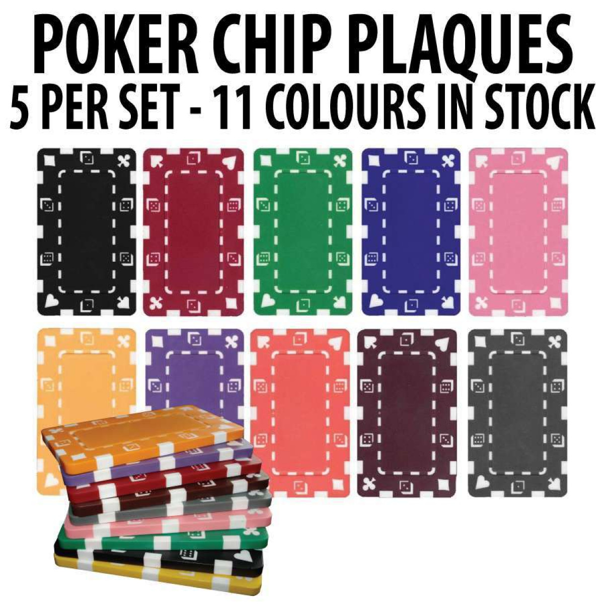 Pick Colors! Bulk Lot of 90 32g Blank Rectangular Square Poker Chips Plaques