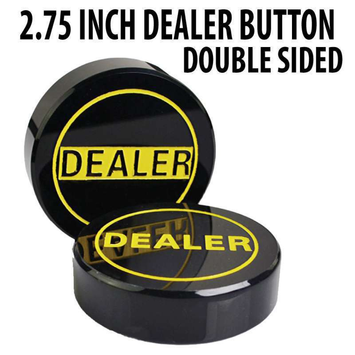 Double Sided Black Copag Poker Dealer Button Comes with 2 Free Blind Buttons! 