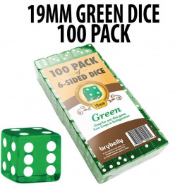 PACK OF 100 Bulk Casino 19mm Green Dice 
