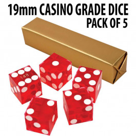 New Red 19mm Grade A Precision Dice w/Matching Serial #s PACK OF 5