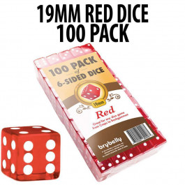 PACK OF 100 Bulk Casino 19mm Red Dice 
