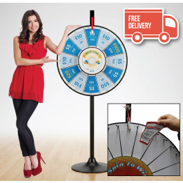 24 Inch Pocket Insert Customizable Prize Wheel with Bonus Extension Base 