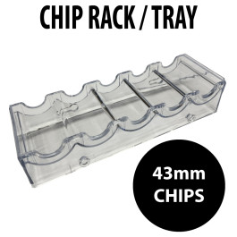 43mm Poker Chip Acrylic Tray – 100 Chip Capacity, Interlocking Design