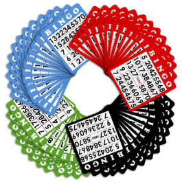 100 Pack of Bingo Cards (Four Different Colors)