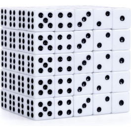 PACK OF 100 Bulk Casino 16mm Dice  Black & White