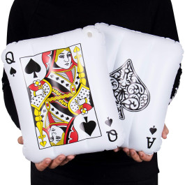 2-Pack King & Queen Mini Inflatable Playing Cards | 13" PVC Blow Up 