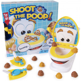 Maya Games Shoot The Poop - Funny Family Game - Fast and Frenzied Flushing Poop Game for Kids - Includes Talking Toilet Bowl, Dexterity Launchers, 12 Soft Plastic Poops