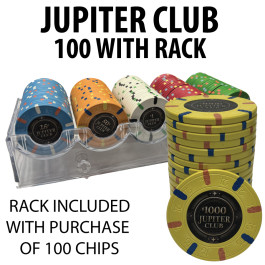 Jupiter Club 43mm 100 $1,000 chips with free rack  