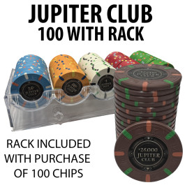 Jupiter Club 43mm 100 $25,000 chips with free rack  