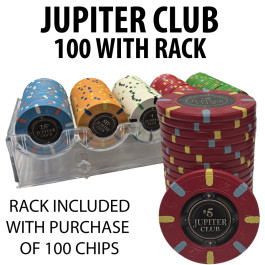 Jupiter Club 43mm 100 $5 chips with free rack  