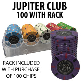 Jupiter Club 43mm 100 $500 chips with free rack  