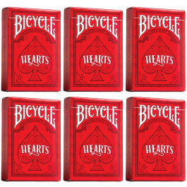Bicycle Playing Cards 6 Deck Red Hearts Design Special Buy 