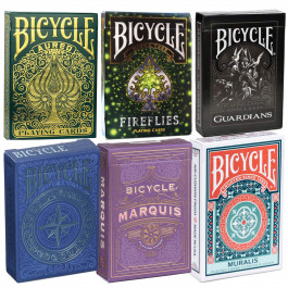 Bicycle Playing Cards 6 Deck Collector's Bundle - Bicycle Muralis | Bicycle Marquis | Bicycle Guardians | Bicycle Odyssey | Bicycle Aureo | Bicycle Fireflies