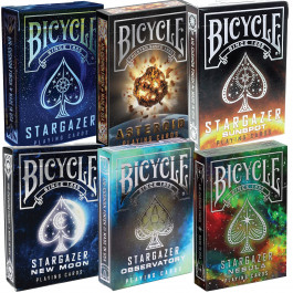 Bicycle Playing Cards 6 Deck Collector's Bundle | Bicycle Stargazer New Moon | Stargazer Observatory | Stargazer Nebula | Bicycle Stargazer | Bicycle Stargazer Sunspot | Bicycle Asteroid