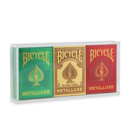 Bicycle Playing Cards Metalluxe 3 Deck Bundle  with clear case