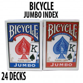 Bicycle Rider Back Plastic Coated Playing Cards 24 Decks Red & Blue JUMBO Index