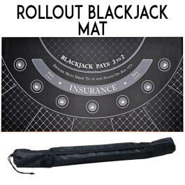 Roll Out Rubber Foam Table Top - New Black Design  BlackJack