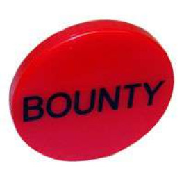 Red Plastic Bounty Button