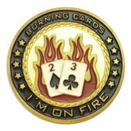 Poker Protector Card Guard Cover in Capsule :  Burning Cards I'm on Fire