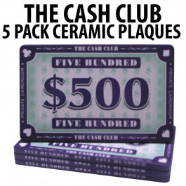 The Cash Club Ceramic Poker Chip Plaques $500  Pack of 5 
