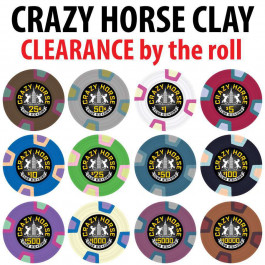 CLEARANCE Crazy Horse Clay Poker Chips : 10g Chips : Sold by the roll