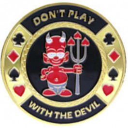 Poker Protector Card Guard Cover in Capsule :  Don't Play with the Devil