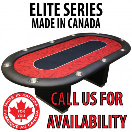 POKER TABLE SPS ELITE - Red Full Bumper Table With Box Style Legs