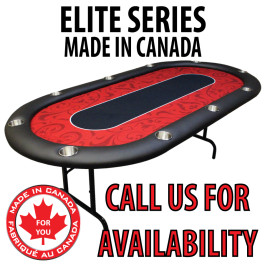 POKER TABLE SPS ELITE - Red Full Bumper Table With Steel Folding Legs