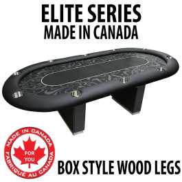 POKER TABLE SPS ELITE - Black Full Bumper Table With Box Style Legs