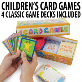Set of 4 Classic Children's Card Games with 2 Card Holders