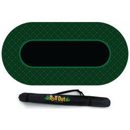 10-Player Texas Hold'em Poker Table Top Roll Out Mat Portable Poker Table  - Green Jumbo
