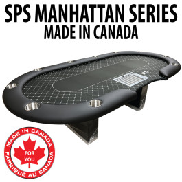 Poker Table SPS Manhattan Dealer - Black Crown Cloth  With Lockable Dealer Tray