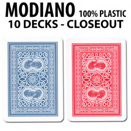 CLOSEOUT | Modiano 100% Plastic Poker Playing Cards | 10 Decks | Trophy