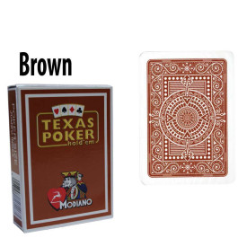 Modiano Texas Holdem Poker Wide Jumbo Index - Single Deck Brown