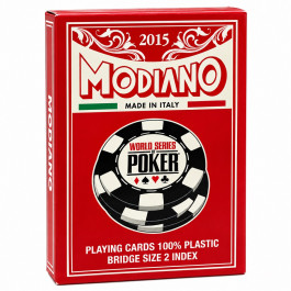 Modiano 2015 WSOP 100% Plastic Playing Cards – Red Bridge Size