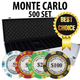 Monte Carlo 500 Poker Chip Set with Aluminum Case