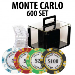 Monte Carlo 600 Poker Chip Set with Acrylic Carrier and Racks