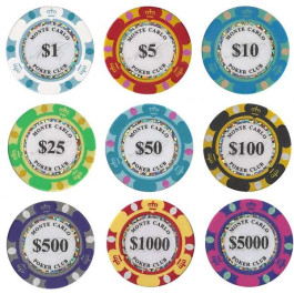 Monte Carlo Poker Chips : 14g Chips : Sold by the roll