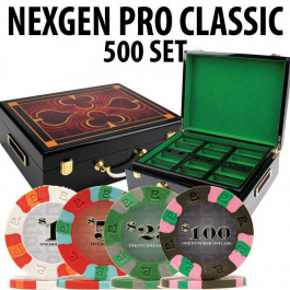 Nexgen Pro Classic Poker Chips 500 W / Hi Gloss Wood Case 