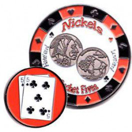 Poker Protector Card Guard Cover : 5-5 Nickels