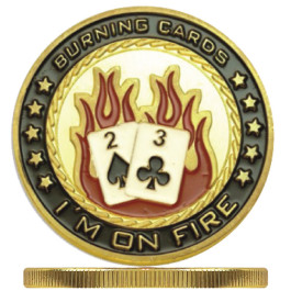 Poker Protector Card Guard Cover in Capsule :  Burning Cards I'm on Fire
