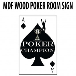 Poker Room art decor Wood Poster Signs : Poker Champion 