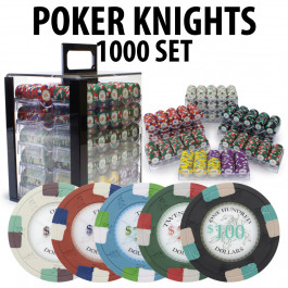 Poker Knights 1000 Poker Chip Set with Acrylic Carrier and Racks