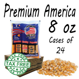 Premium America Theatre Quality Popcorn packs 8oz Case of 24