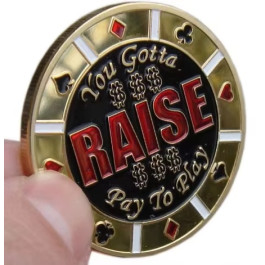 Poker Protector Card Guard Cover in Capsule :  Raise You Gotta Pay To Play